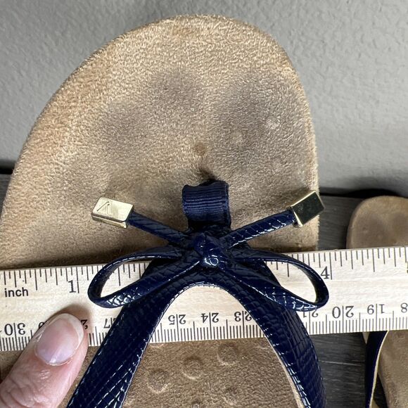 Vionic Flip Flop Shoes Sandals Bow Bella Women's 11? Navy Blue Comfort Support - Picture 11 of 11